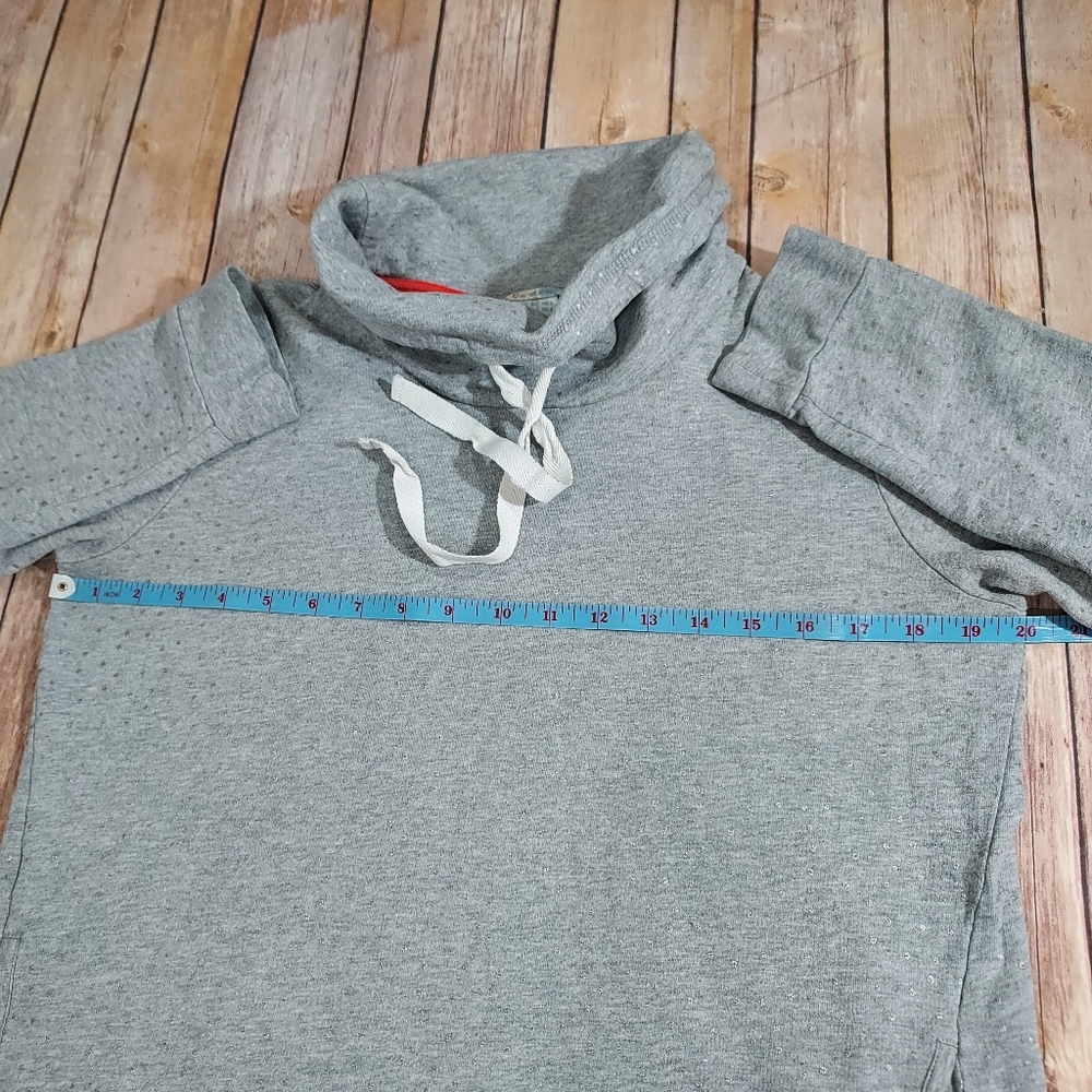 Boden gray silver polka dot funnel neck pullover 4 - Picture 9 of 11